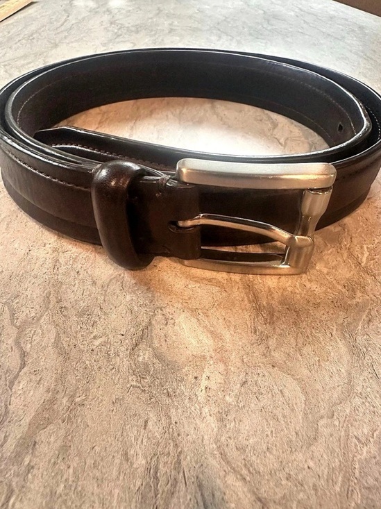Cole Haan Other - Cole Hann Men's Genuine Leather Belt Brown Silver Buckle Crafted In India Size40